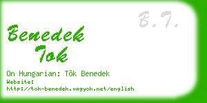 benedek tok business card