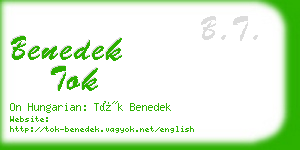 benedek tok business card